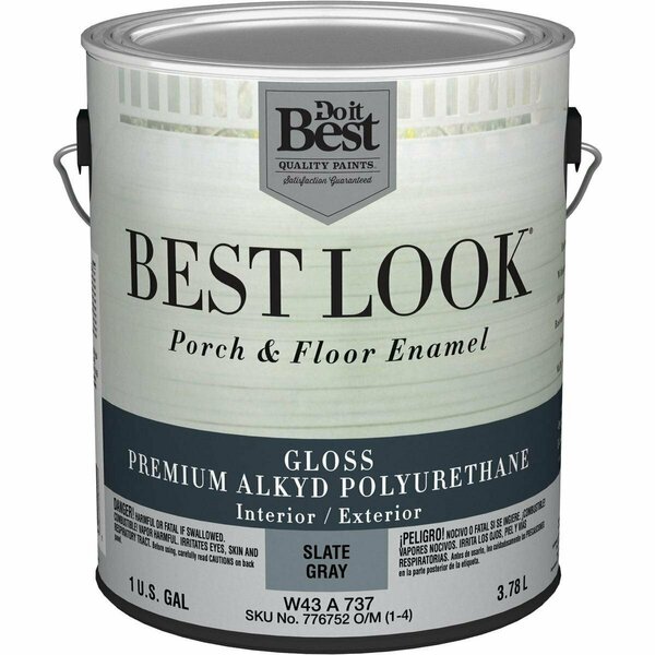 All-Source Best Look 1 Gal. Slate Gray Polyurethane Gloss Porch & Floor Enamel W43A00737-16